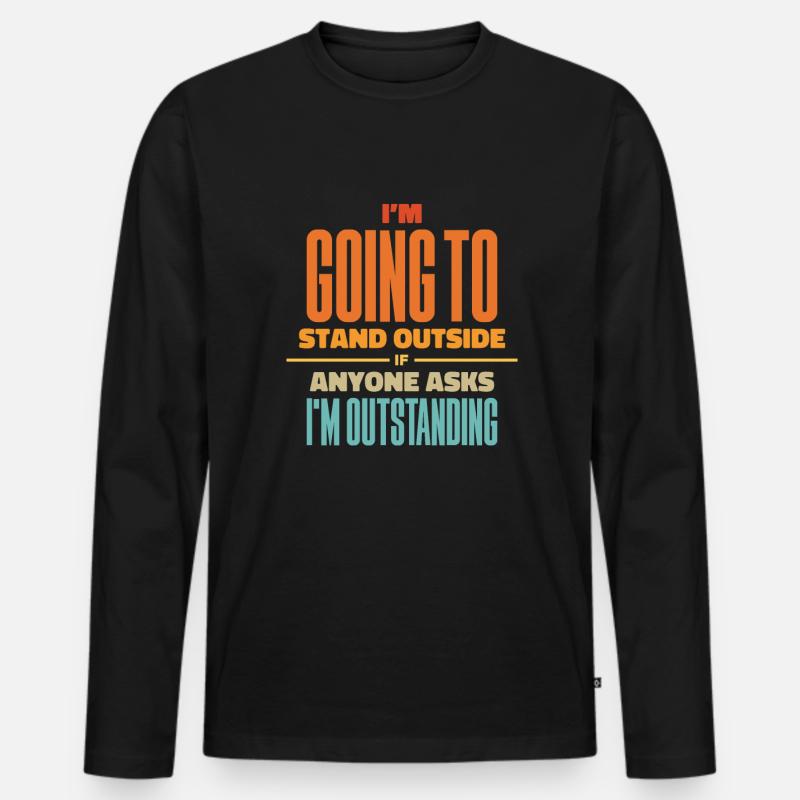 Schwarzer Humor - Männer Premium Bio Langarmshirt - Schwarz