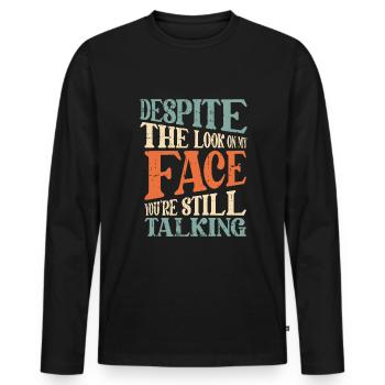Humour noir - T-shirt manches longues Premium bio Homme - noir - Devant - Nico (187cm)