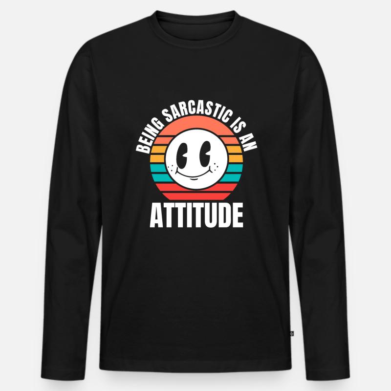 Schwarzer Humor - Männer Premium Bio Langarmshirt - Schwarz