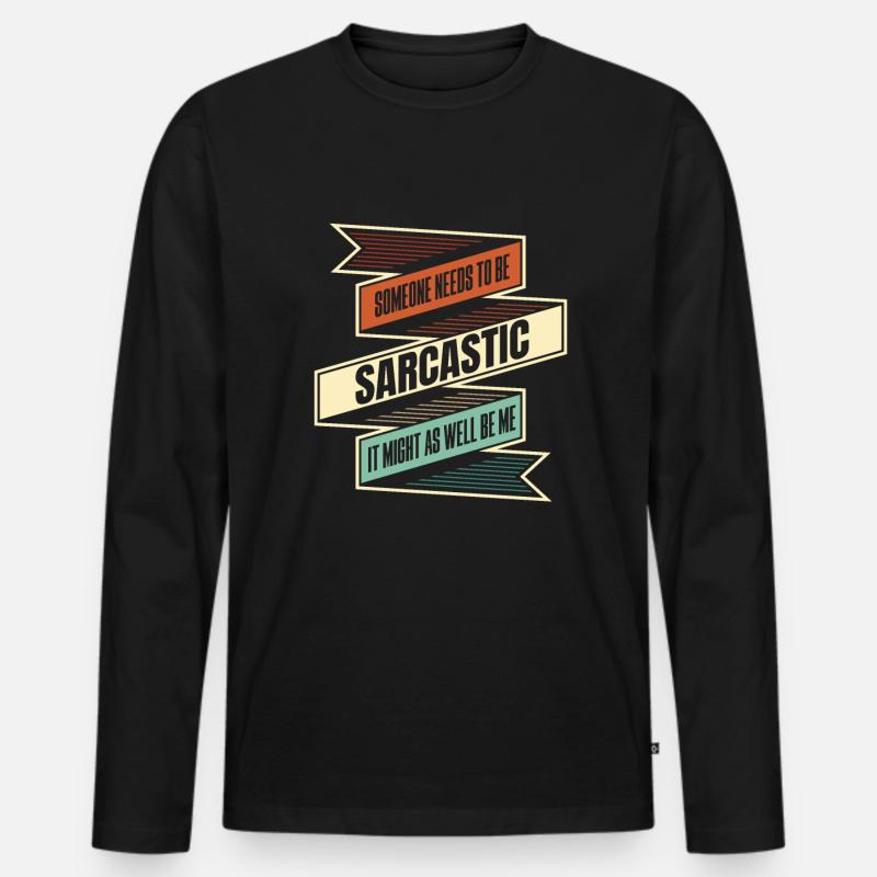 Schwarzer Humor - Männer Premium Bio Langarmshirt - Schwarz