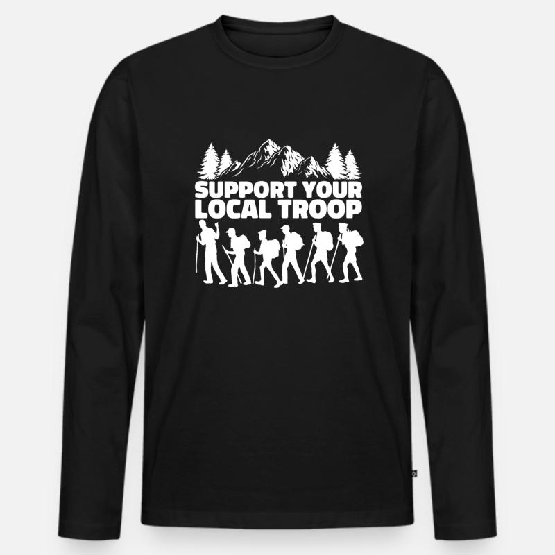 Pfadfinder Unterstützung - Männer Premium Bio Langarmshirt - Schwarz