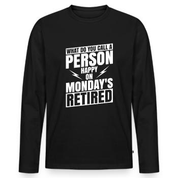 Pensioner pension - Men's Premium Organic Long Sleeve Shirt - black - Front - Nico (187cm)