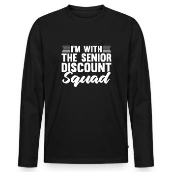 Pensioner pension - Men's Premium Organic Long Sleeve Shirt - black - Front - Nico (187cm)