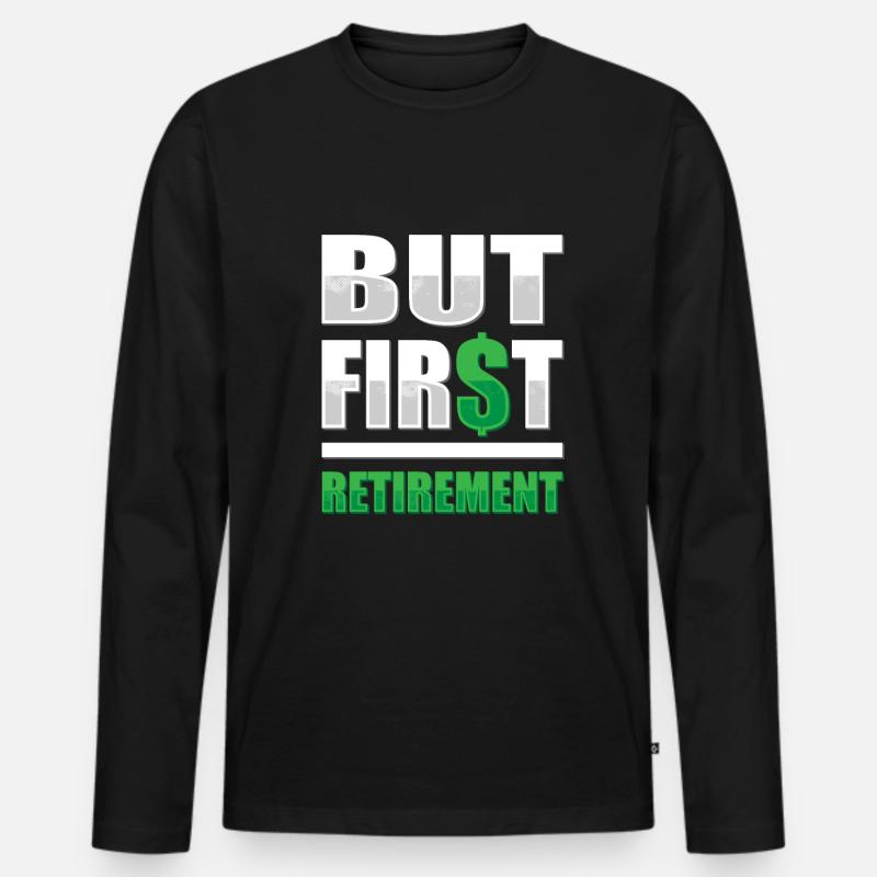 Rentner Rente Dollar - Männer Premium Bio Langarmshirt - Schwarz