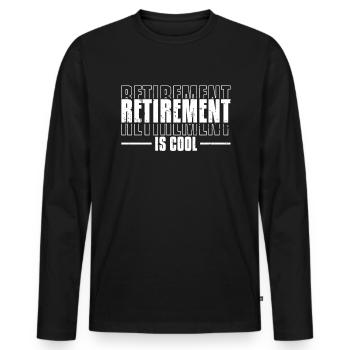Pensioner pension - Men's Premium Organic Long Sleeve Shirt - black - Front - Nico (187cm)