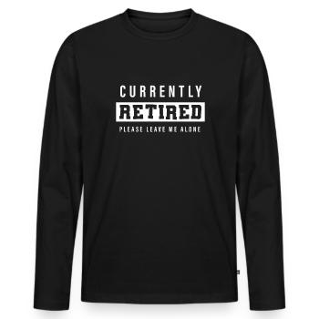 Pensioner pension - Men's Premium Organic Long Sleeve Shirt - black - Front - Nico (187cm)