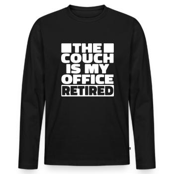 Pensioner pension - Men's Premium Organic Long Sleeve Shirt - black - Front - Nico (187cm)