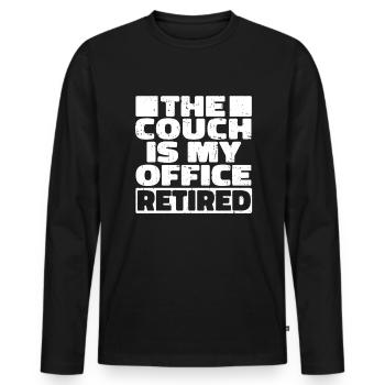 Pensioner pension - Men's Premium Organic Long Sleeve Shirt - black - Front - Nico (187cm)