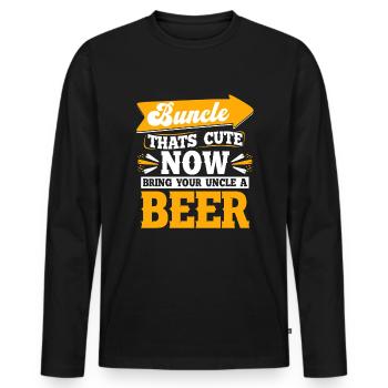 Beer Beer Lovers Funny - Men's Premium Organic Long Sleeve Shirt - black - Front - Nico (187cm)