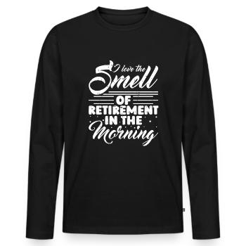 Pensioner pension - Men's Premium Organic Long Sleeve Shirt - black - Front - Nico (187cm)