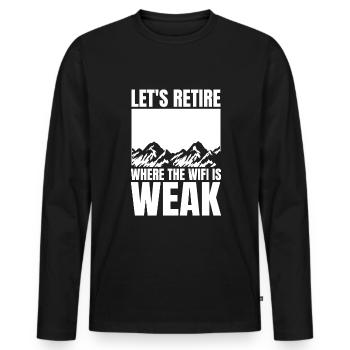Pensioner pension - Men's Premium Organic Long Sleeve Shirt - black - Front - Nico (187cm)