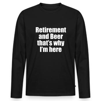 Pensioner pension - Men's Premium Organic Long Sleeve Shirt - black - Front - Nico (187cm)