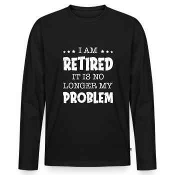 Pensioner pension - Men's Premium Organic Long Sleeve Shirt - black - Front - Nico (187cm)