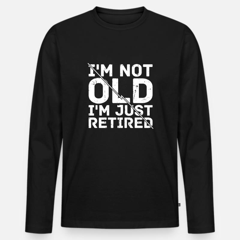 Rentner Rente - Männer Premium Bio Langarmshirt - Schwarz