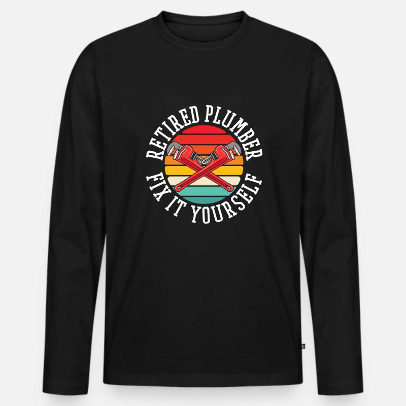 Rentner Rente - Männer Premium Bio Langarmshirt - Schwarz