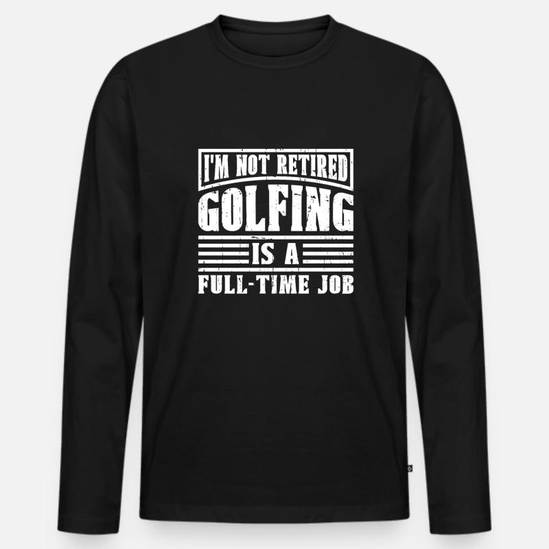 Rentner Rente Witzig Golfen - Männer Premium Bio Langarmshirt - Schwarz