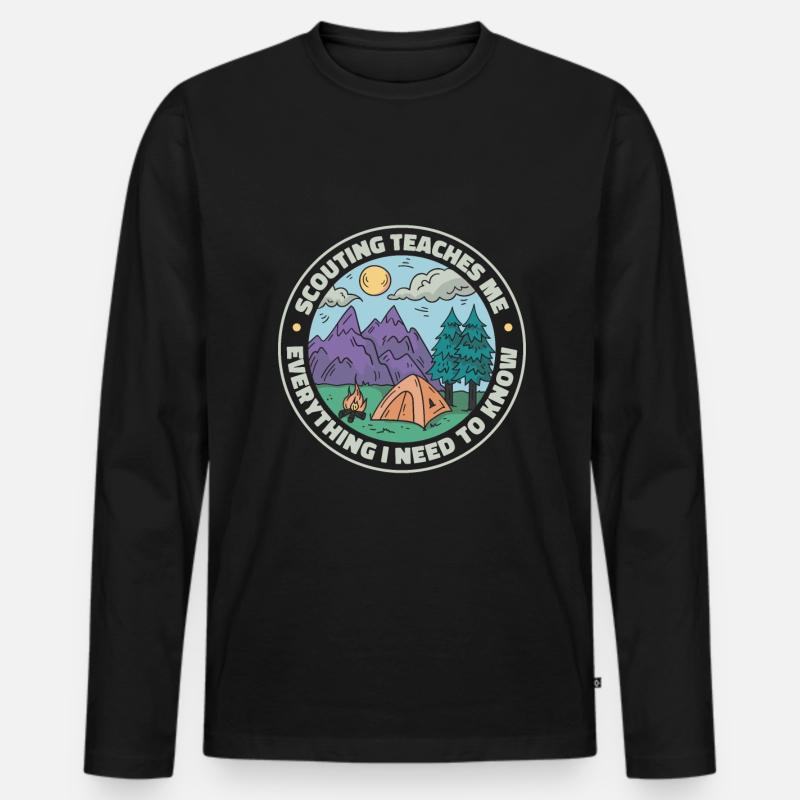 Pfadfinder - Männer Premium Bio Langarmshirt - Schwarz