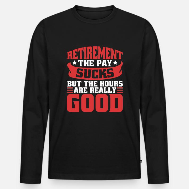 Rentner Rente Lustig - Männer Premium Bio Langarmshirt - Schwarz