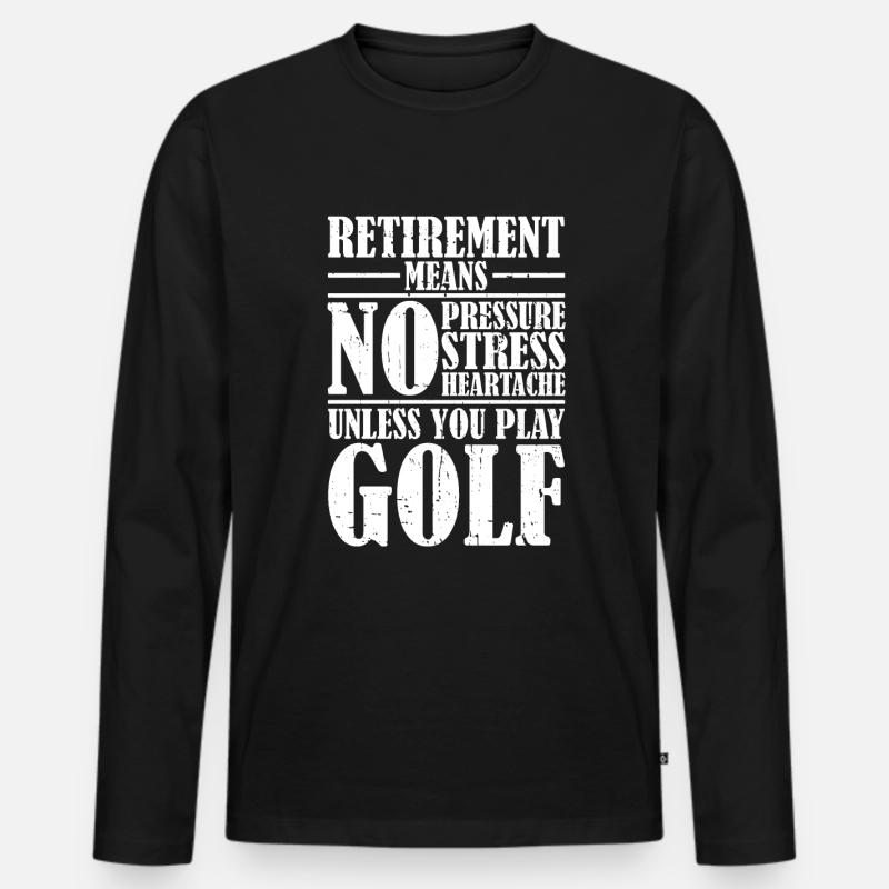 Rentner Rente Golf - Männer Premium Bio Langarmshirt - Schwarz