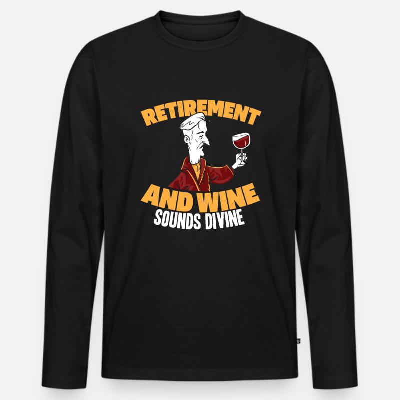 Rentner Rente Wein - Männer Premium Bio Langarmshirt - Schwarz