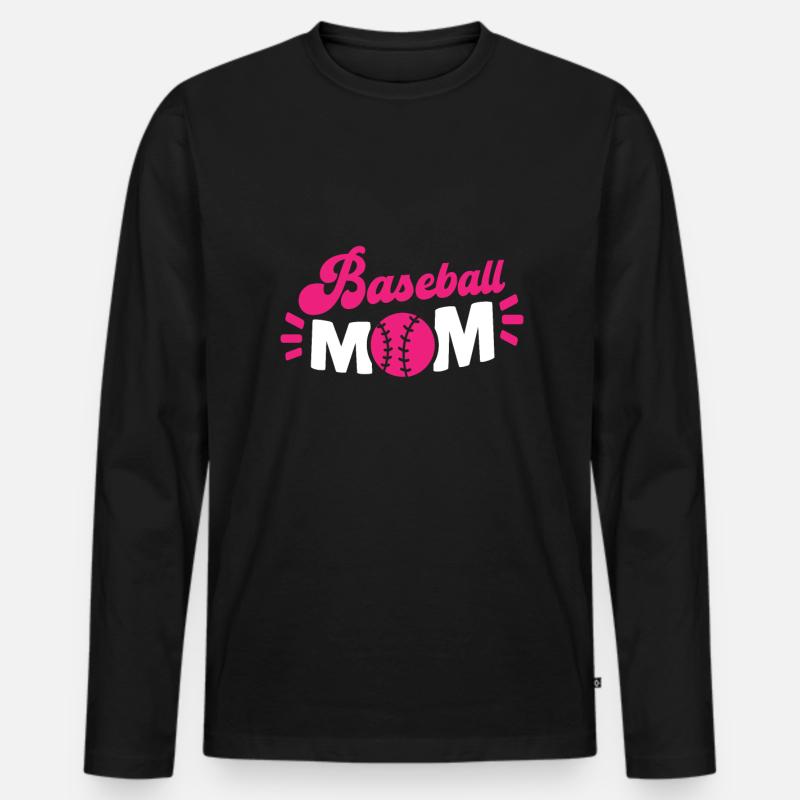 Baseball Mutter Baseball Mom - Männer Premium Bio Langarmshirt - Schwarz