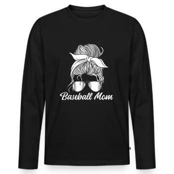 Baseball Baseball Mom - Männer Premium Bio Langarmshirt - Schwarz - Vorne - Nico (187cm)