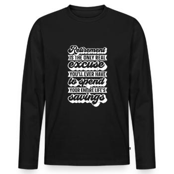 Pensioner pension - Men's Premium Organic Long Sleeve Shirt - black - Front - Nico (187cm)