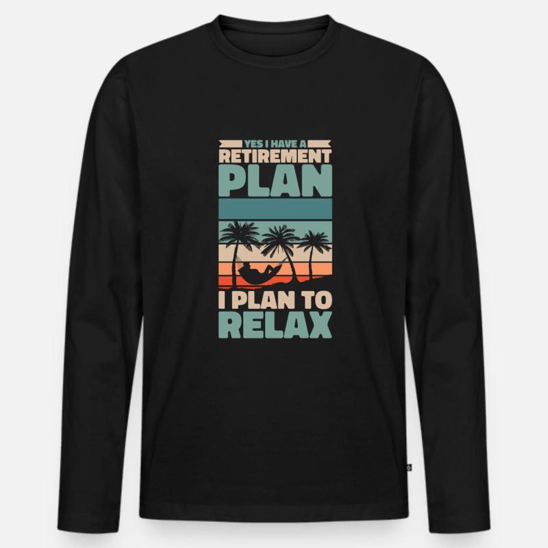Rentner Rente Lustig - Männer Premium Bio Langarmshirt - Schwarz