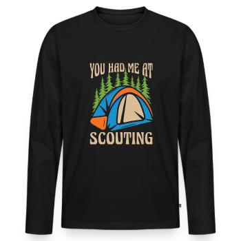Pfadfinder Witzig - Männer Premium Bio Langarmshirt - Schwarz - Vorne - Nico (187cm)