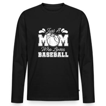 Baseball Baseball Mama - Männer Premium Bio Langarmshirt - Schwarz - Vorne - Nico (187cm)