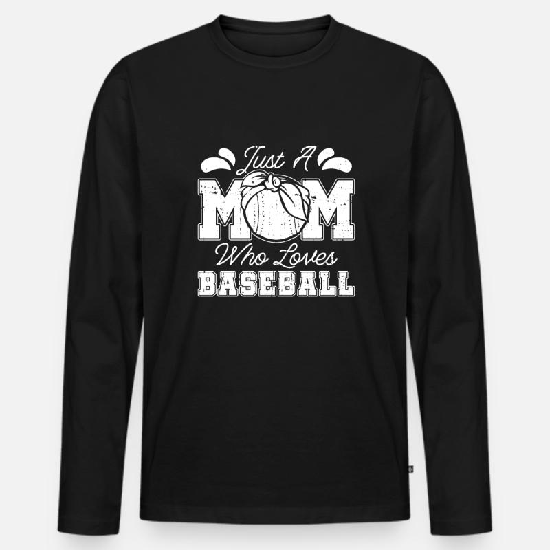 Baseball Baseball Mama - Männer Premium Bio Langarmshirt - Schwarz