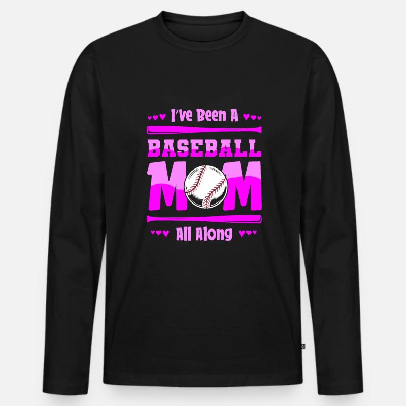 Baseball Mutter Baseball Mama - Männer Premium Bio Langarmshirt - Schwarz