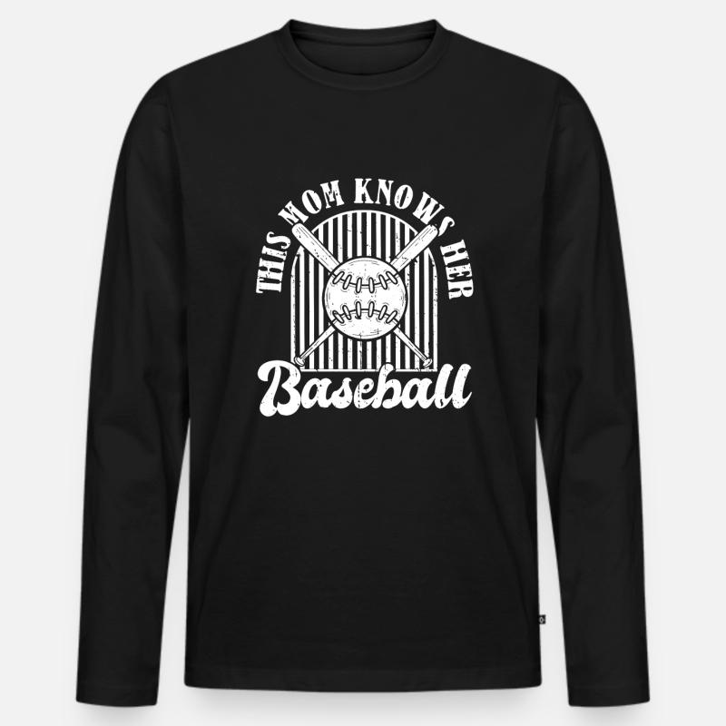 Baseball Baseball Mama - Männer Premium Bio Langarmshirt - Schwarz