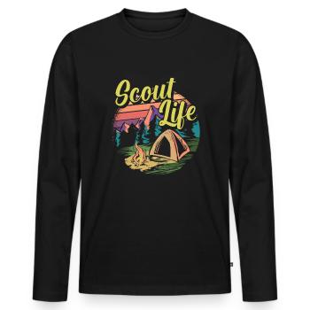 Boy Scout Life Scout Life - Men's Premium Organic Long Sleeve Shirt - black - Front - Nico (187cm)
