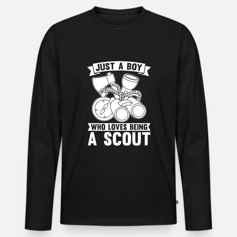 Pfadfinder - Männer Premium Bio Langarmshirt - Schwarz