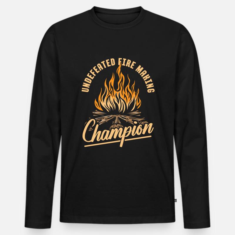 Pfadfinder - Männer Premium Bio Langarmshirt - Schwarz