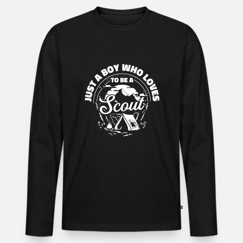 Pfadfinder - Männer Premium Bio Langarmshirt - Schwarz