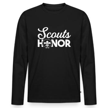 Pfadfinder Scouts Honor - Men's Premium Organic Long Sleeve Shirt - black - Front - Nico (187cm)