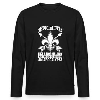 Pfadfinder Witzig - Männer Premium Bio Langarmshirt - Schwarz - Vorne - Nico (187cm)