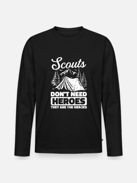 Scout - Men's Premium Organic Long Sleeve Shirt - black