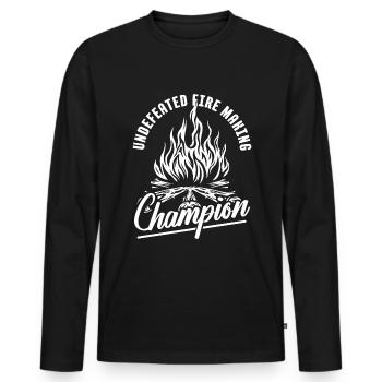 Pfadfinder Witzig - Männer Premium Bio Langarmshirt - Schwarz - Vorne - Nico (187cm)