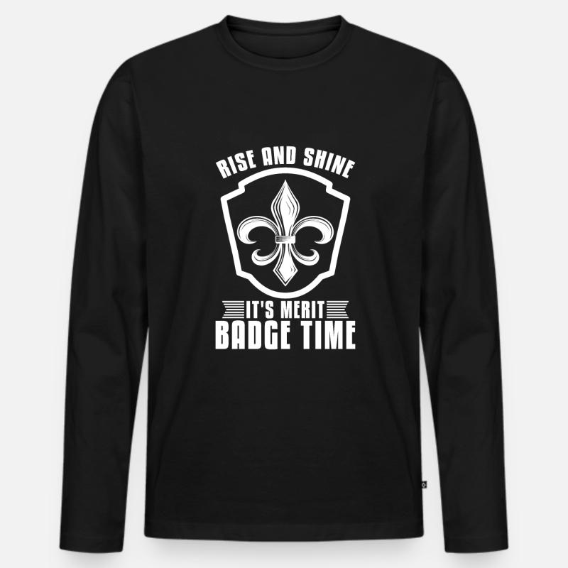 Pfadfinder - Männer Premium Bio Langarmshirt - Schwarz