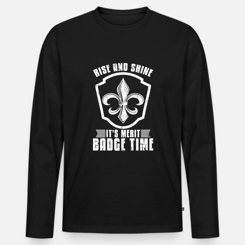 Pfadfinder - Männer Premium Bio Langarmshirt - Schwarz