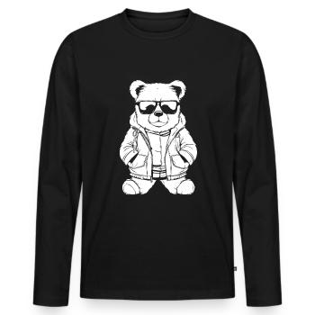 Bear Brown Bear - Men's Premium Organic Long Sleeve Shirt - black - Front - Nico (187cm)