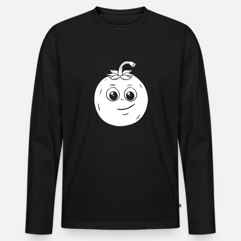 Tomaten - Männer Premium Bio Langarmshirt - Schwarz