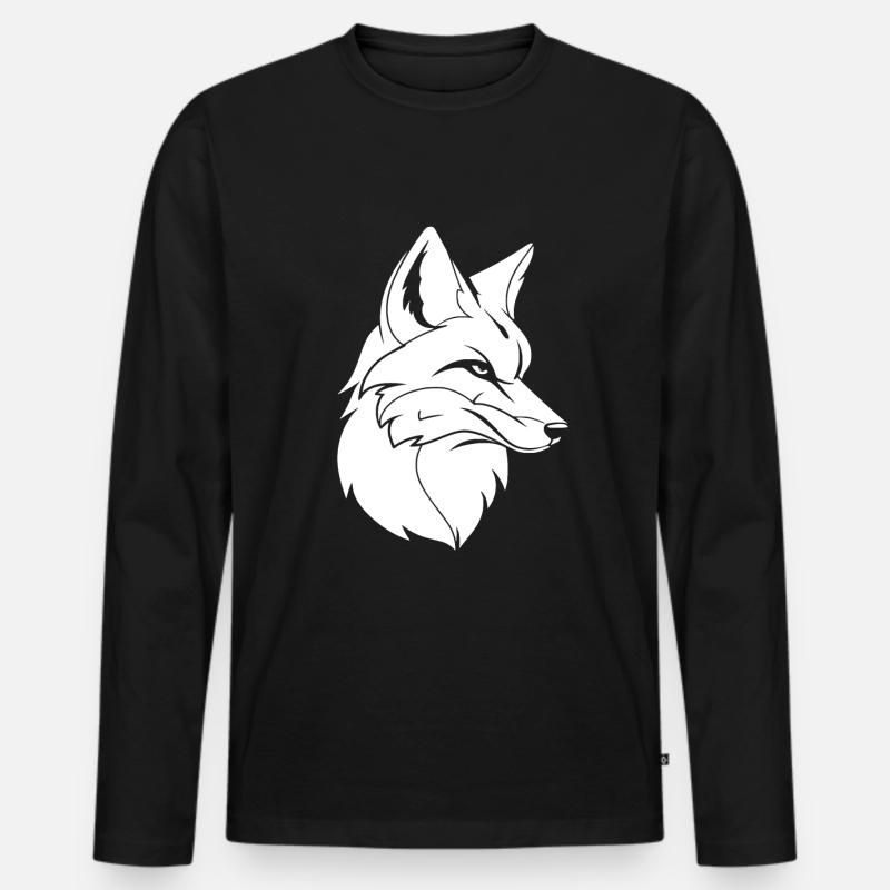 Fuchs - Männer Premium Bio Langarmshirt - Schwarz