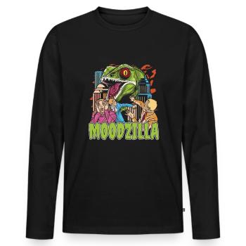 Caméléon Caméléon Drôle - T-shirt manches longues Premium bio Homme - noir - Devant - Nico (187cm)