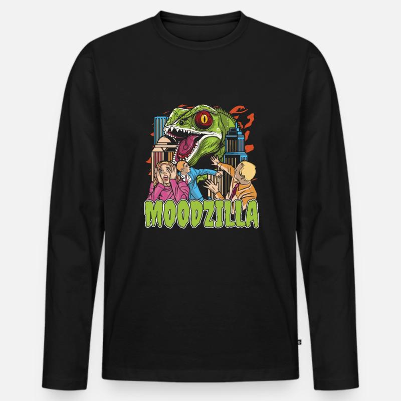 Chameleon Chamäleon Lustig - Männer Premium Bio Langarmshirt - Schwarz