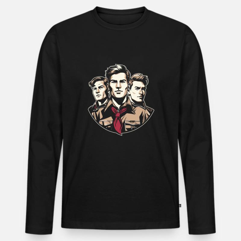 Pfadfinder - Männer Premium Bio Langarmshirt - Schwarz