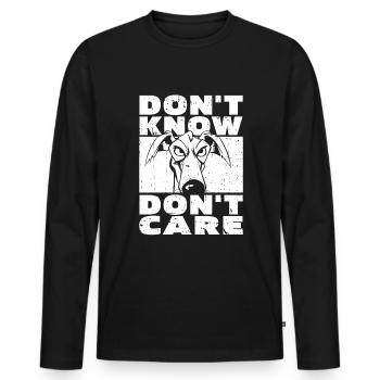 Greyhound Greyhound Drôle Ne Pas Savoir Ne Pas S’En Souci - T-shirt manches longues Premium bio Homme - noir - Devant - Nico (187cm)